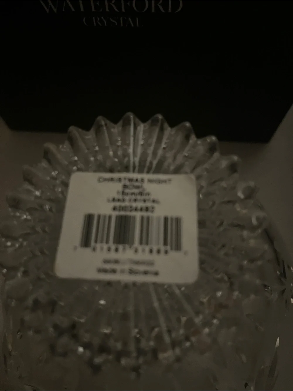 Waterford Clear Cut Glass Decorative Bowl with Starburst Pattern Christmas Night